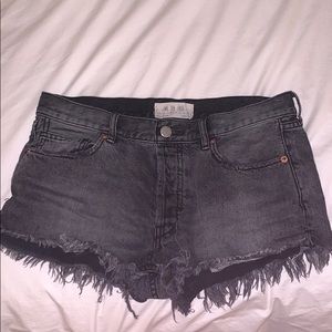 Free people “We The Free” black jean shorts
